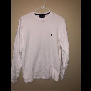 Men’s Polo Ralph Lauren White Long Sleeved Tee